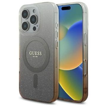 Guess IML Glitter Gradient MagSafe - maskica za iPhone 16 Pro (smeđa)
