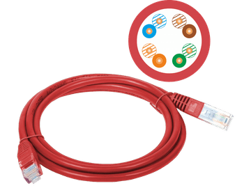 Patch kabel U/UTP cat.5e PVC 3,0 m crveni