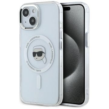 Karl Lagerfeld IML Metal Karl Head MagSafe - Futrola za iPhone 15 (bijela)
