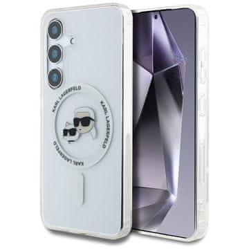 Karl Lagerfeld gumb Karl & Choupette glave tiskani logotip MagSafe - maskica za Samsung Galaxy S25 (bijela)
