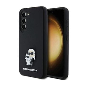 Karl Lagerfeld silikonska metalna maskica Karl & Choupette za Samsung Galaxy S24 (crna)