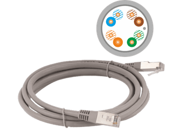 Patch kabel F/UTP cat.5e PVC 3,0 m sivi