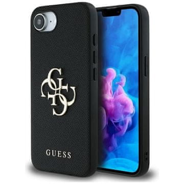 Guess Grained Big 4G Logo Small Classic Logo - Futrola za iPhone 16e (crna)
