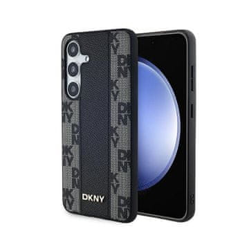 DKNY kožna jednobojna MagSafe maskica s kariranim uzorkom za Samsung Galaxy S24+ (crna)