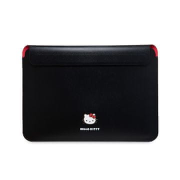 HELLO KITTY Metalni omot s logotipom od PU materijala - torba za notes 13"" / 14"" (crna)
