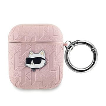 Karl Lagerfeld Monogram Choupette Head - Futrola za AirPods 1/2 Gen (Ružičasta)