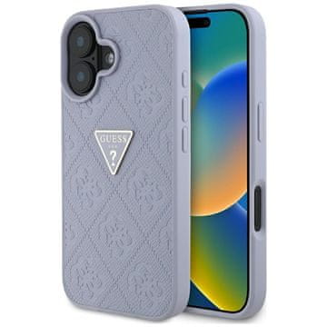 Guess Hot Stamp 4G Pattern Trokutasti Metalni Logo - Futrola za iPhone 16 (Ljubičasta)