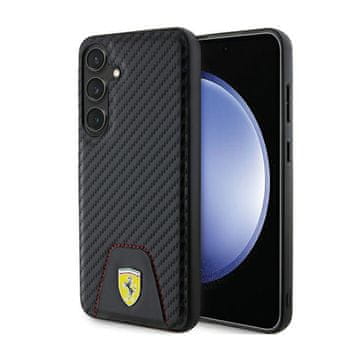 Ferrari karbonski prošivena donja strana - maskica za Samsung Galaxy S24+ (crna)