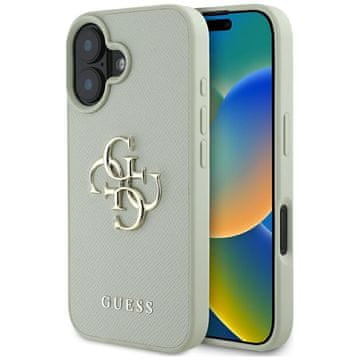 Guess Grained Big 4G Logo Small Classic Logo - Futrola za iPhone 16 (zelena)