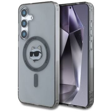 Karl Lagerfeld gumb Choupette glava otisnut logotip MagSafe - maskica za Samsung Galaxy S25 (crna)