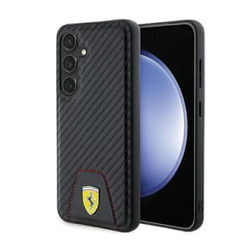 Ferrari karbonski prošivena donja strana - maskica za Samsung Galaxy S24 (crna)