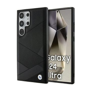 Bmw Signature kožna maska s uzorkom križanja linija - Samsung Galaxy S24 Ultra (crna)