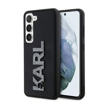 Karl Lagerfeld 3D gumeni glitter logo - maskica za Samsung Galaxy S23 (crna)
