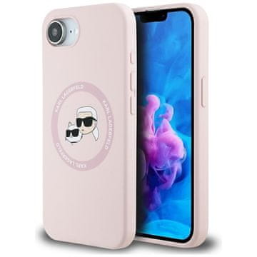 Karl Lagerfeld silikonska maskica Karl & Choupette Heads MagSafe za iPhone 16e (roza)