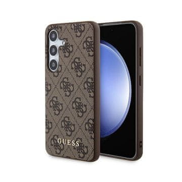 Guess 4G metalni zlatni logo - maskica za Samsung Galaxy S24 (smeđa)