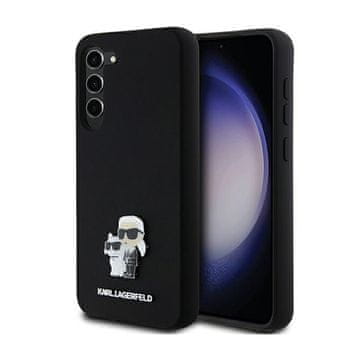 Karl Lagerfeld silikonska metalna maskica Karl & Choupette za Samsung Galaxy S24+ (crna)