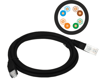 Patch kabel U/UTP cat.5e PVC 0,5 m crni