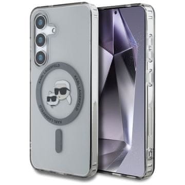 Karl Lagerfeld gumb Karl & Choupette glave otisnuti logotip MagSafe - maskica za Samsung Galaxy S25 (crna)