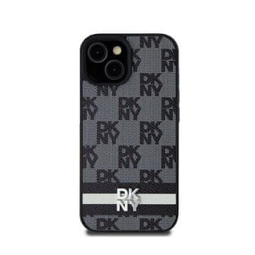 DKNY kožna maskica s jednobojnim kariranim uzorkom i tiskanim prugama - maskica za Samsung Galaxy S24 (crna)
