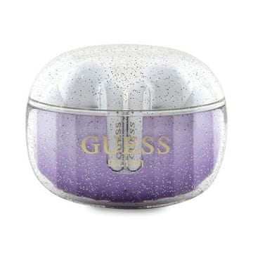 Guess Glitter Gradient - TWS Bluetooth slušalice + kutijica za punjenje (ljubičasta)