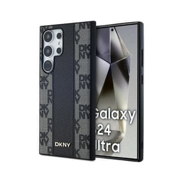 DKNY kožna jednobojna MagSafe maskica s kariranim uzorkom za Samsung Galaxy S24 Ultra (crna)