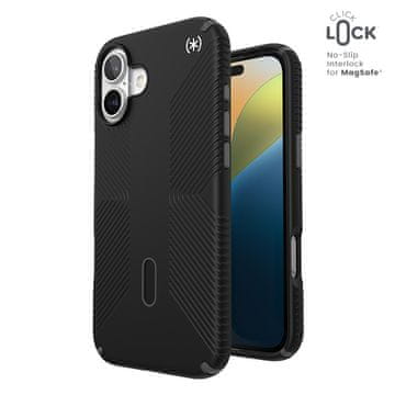 Speck Presidio2 Grip ClickLock & MagSafe - maskica za iPhone 16 Plus (crna / škriljevo siva / bijela)