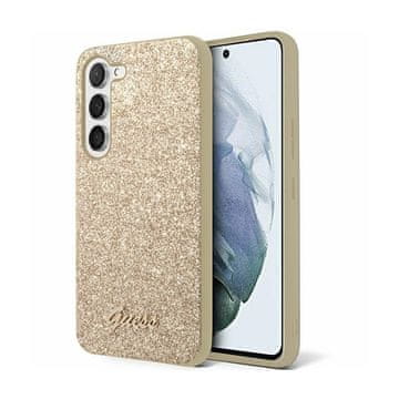 Guess Metalna maskica s logom Glitter Flakes - maskica za Samsung Galaxy S24+ (zlatna)