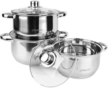 MAESTRO set lonaca, 6 dijelova (2,0 l, 3,0 l, 4,0 l) MR-2020-6M