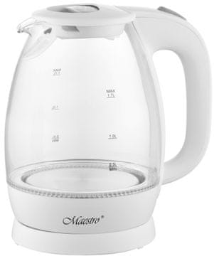 MAESTRO stakleno električno kuhalo za vodu 1,7 l 2200 W MR-063-bijelo