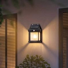 HOME & MARKER® Vanjska solarna LED svjetiljka s senzorom pokreta, zidna montaža, 12x17x5,8 cm (crna) | FLUXLAMP 