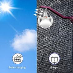 HOME & MARKER® Vodootporna prijenosna solarna kamp svjetiljka, sklopiva LED lampa za šator i kampiranje | FOLDGLAZE