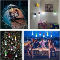 HOME & MARKER® Bežične višebojne LED žarulje za dekoraciju vrta, 4 komada, s daljinskim upravljanjem | HALOGLO