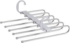 HOME & MARKER® Višerazinska metalna vješalica za 5 pari hlača s čepovima protiv klizanja, organizator za ormar | SMARTHANGER