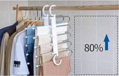 HOME & MARKER® Višerazinska metalna vješalica za 5 pari hlača s čepovima protiv klizanja, organizator za ormar | SMARTHANGER