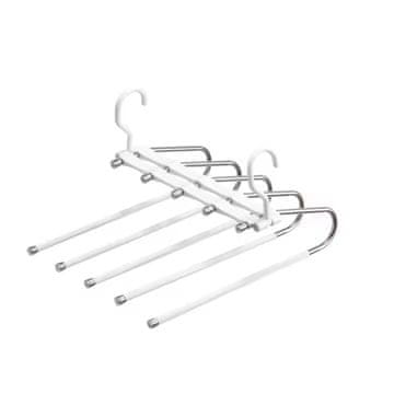 HOME & MARKER® Višerazinska metalna vješalica za 5 pari hlača s čepovima protiv klizanja, organizator za ormar | SMARTHANGER