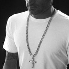 VIVVA® Elegantna muška ogrlica s likom Isusa, nehrđajući čelik, kršćanski lančić s križem | CRUCIFIXCHAIN