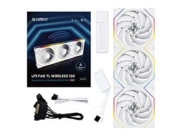 Lian Li UNI FAN TL bežični ventilator za kućište, ARGB, 120 mm, 3 komada + kontroler, bijeli (12TL1W3W)