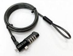 eSTUFF Sigurnosni kabel s 4-znamenkastom kombinacijom za Nano Slot O4.5mm x 180cm