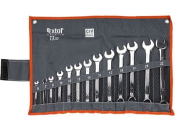 Extol Premium kombinirani ključevi set od 13 komada, 6-7-8-10-12-13-14-16-17-18-19-21-22 mm, potpuno polirani, CrV