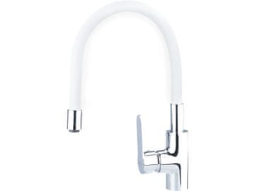 BALLETTO Mješalica za umivaonik 81122, mješalica za umivaonik na postolju s fleksibilnom rukom, 35 mm, bijela