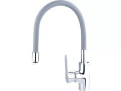 BALLETTO Mješalica za umivaonik 81121, mješalica za umivaonik na postolju s fleksibilnom rukom, 35 mm, siva