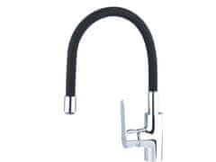 BALLETTO Mješalica za umivaonik 81120, samostojeća miješalica za umivaonik s fleksibilnom rukom, 35 mm, crna