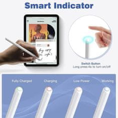 eSTUFF Stylus olovka za iPad. Magnetsko i USB-C punjenje. Kapacitivna. Indikator razine