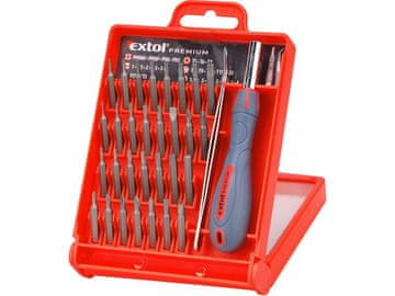 Extol Premium Urarski odvijač s vrhovima, (8819105) set od 32 komada, magnetski nastavak 115 mm, pinceta, CrV