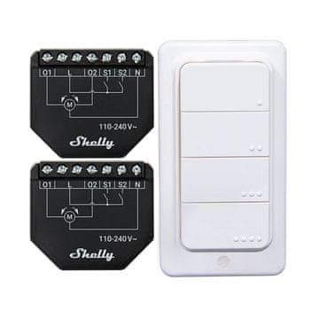 Shelly Set 2x WiFi kontrolera za rolete Shelly Shutter + BLU RC Button 4