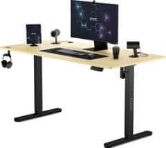 SENSE7 električni stol NOMO 140x70 crn, svijetlosmeđi