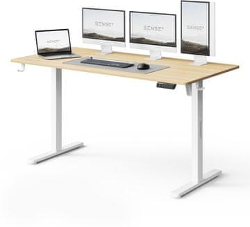 SENSE7 električni stol Light 140x70 bijeli, svijetlosmeđi