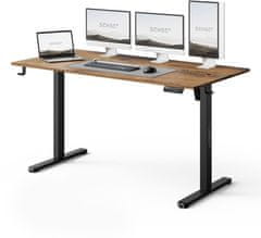 SENSE7 električni stol NOMO Light 140x70 crn, tamnosmeđi