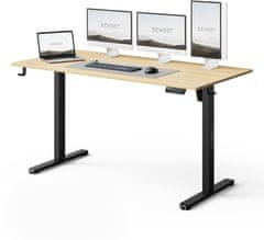 SENSE7 električni stol NOMO Light 140x70 crn, svijetlosmeđi