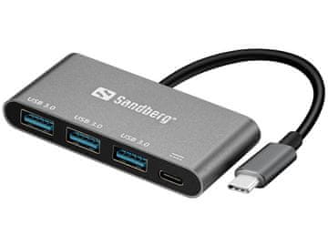 Sandberg Sandberg USB-C na 3xUSB 3.0 razdjelnik + PD